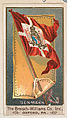 Flag of Denmark, from the Flags series (E17, Type A) for Breisch-Williams Co., Inc., The Breisch-Williams Co., Inc., Oxford, Pennsylvania  American, Commercial color lithograph