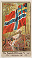 Flag of Norway, from the Flags series (E17, Type A) for Breisch-Williams Co., Inc., The Breisch-Williams Co., Inc., Oxford, Pennsylvania  American, Commercial color lithograph