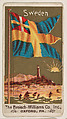 Flag of Sweden, from the Flags series (E17, Type A) for Breisch-Williams Co., Inc., The Breisch-Williams Co., Inc., Oxford, Pennsylvania  American, Commercial color lithograph