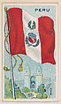 Flag of Peru, from the Flags of All Nations series (E18, Type A) issued by Williams Caramel Company to promote Williams Caramel, The Williams Caramel Company, Oxford, Pennsylvania  American, Commercial color lithograph