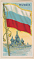 Flag of Russia, from the Flags of All Nations series (E18, Type A) issued by Williams Caramel Company to promote Williams Caramel, The Williams Caramel Company, Oxford, Pennsylvania American, Commercial color lithograph