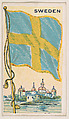 Flag of Sweden, from the Flags of All Nations series (E18, Type A) issued by Williams Caramel Company to promote Williams Caramel, The Williams Caramel Company, Oxford, Pennsylvania  American, Commercial color lithograph