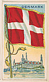 Flag of Denmark, from the Flags of All Nations series (E18, Type A) issued by Williams Caramel Company to promote Williams Caramel, The Williams Caramel Company, Oxford, Pennsylvania American, Commercial color lithograph