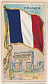 Flag of France, from the Flags of All Nations series (E18, Type A) issued by Williams Caramel Company to promote Williams Caramel, The Williams Caramel Company, Oxford, Pennsylvania American, Commercial color lithograph