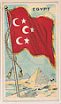 Flag of Egypt, from the Flags of All Nations series (E18, Type A) issued by Williams Caramel Company to promote Williams Caramel, The Williams Caramel Company, Oxford, Pennsylvania American, Commercial color lithograph