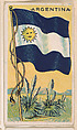 Flag of Argentina, from the Flags of All Nations series (E18, Type A) issued by Williams Caramel Company to promote Williams Caramel, The Williams Caramel Company, Oxford, Pennsylvania American, Commercial color lithograph