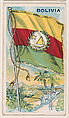 Flag of Bolivia, from the Flags of All Nations series (E18, Type A) issued by Williams Caramel Company to promote Williams Caramel, The Williams Caramel Company, Oxford, Pennsylvania American, Commercial color lithograph