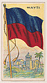 Flag of Haiti, from the New Flags series (E18, Type B) issued by Charles F. Adams Manufacturing Confectioner, Charles F. Adams, Manufacturing Confectioner, Lancaster, Pennsylvania  American, Commercial color lithograph