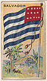 Flag of Salvador, from the Flag Gum series (E18, Type C) issued by John H. Dockman & Son, John H. Dockman & Son, Baltimore  American, Commercial color lithograph