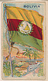 Flag of Bolivia, from the Flag Gum series (E18, Type C) issued by John H. Dockman & Son, John H. Dockman & Son, Baltimore American, Commercial color lithograph