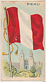 Flag of Peru, from the Flagum series (E18, Type D) issued by the American Chewing Products Corp., American Chewing Products Corp., Newark, New Jersey  American, Commercial color lithograph