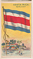 Merchant Flag of Costa Rica, from the Flagum series (E18, Type D) issued by the American Chewing Products Corp., American Chewing Products Corp., Newark, New Jersey  American, Commercial color lithograph