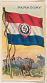 Flag of Paraguay, from the Flagum series (E18, Type D) issued by the American Chewing Products Corp., American Chewing Products Corp., Newark, New Jersey  American, Commercial color lithograph