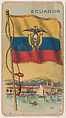 Flag of Ecuador, from the Flagum series (E18, Type D) issued by the American Chewing Products Corp., American Chewing Products Corp., Newark, New Jersey American, Commercial color lithograph