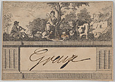 Jean-Baptiste Greuze, calling card, Jean-Baptiste Greuze French, Etching