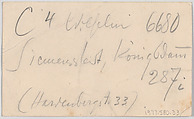 Oskar Schlemmer, calling card, Anonymous, Letterpress