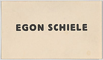 Egon Schiele, calling card, Anonymous, Letterpress