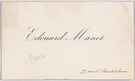 Edouard Manet, calling card, Anonymous, Engraving