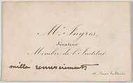 J.A.D. Ingres, calling card, Anonymous, Engraving