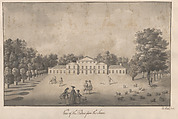 View of the Palace from the Lawn at Kew, Joshua Kirby British, Pen and ink, brush and wash