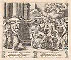 Plate 2: People rendering divine honors to Psyche, from "The Story of Cupid and Psyche as told by Apuleius", Master of the Die Italian, Engraving
