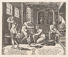 Plate 7: Psyche attended in her bath, from "The Story of Cupid and Psyche as told by Apuleius", Agostino Veneziano (Agostino dei Musi) Italian, Engraving