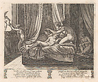 Plate 13: Psyche looking at Cupid, from "The Story of Cupid and Psyche as told by Apuleius", Agostino Veneziano (Agostino dei Musi) Italian, Engraving