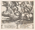 Plate 29: Cupid begging Jupiter to have mercy on Psyche with Mercury at left, from "The Story of Cupid and Psyche as told by Apuleius", Master of the Die  Italian, Engraving