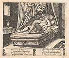 Plate 32: Cupid and Psyche in the nuptial bed, from "The Story of Cupid and Psyche as told by Apuleius", Master of the Die  Italian, Engraving