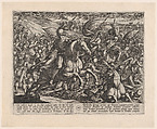 Plate 30: Cerialis Driving the Dutch into the Rhine, from The War of the Romans Against the Batavians, Antonio Tempesta  Italian, Etching, first state of two, issue 1 (Bartsch)