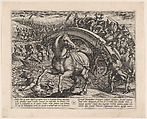 Plate 31: Civilis Forced to Dismount and Swim Across the River, from The War of the Romans Against the Batavians, Antonio Tempesta  Italian, Etching, first state of two, issue 1 (Bartsch)