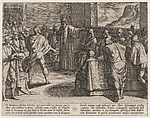 Plate 23: Conference on What Steps to Take Upon the Romans' New Troops Approaching Across the Alps, from The War of the Romans Against the Batavians (Romanorvm et Batavorvm societas), Antonio Tempesta  Italian, Etching, first state of two, issue 1 (Bartsch)