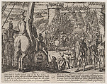 Plate 10: Civilis using Movable Wooden Bridges to Attack the Fortress, from The War of the Romans Against the Batavians (Romanorvm et Batavorvm societas), Antonio Tempesta  Italian, Etching, first state of two, issue 1 (Bartsch)