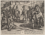 Plate 15: Civilis Treating with a Roman Commander, from The War of the Romans Against the Batavians (Romanorvm et Batavorvm societas), Antonio Tempesta  Italian, Etching, first state of two, issue 1 (Bartsch)