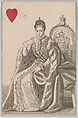 Queen (Catherine 2nd from Russia), from "Court Game of Geography", William and Henry Rock  British, Engraving, etching, and hand coloring (watercolor)