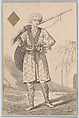 Knave (Hyder Ali from Mysore), from "Court Game of Geography", William and Henry Rock  British, Engraving, etching and hand coloring (watercolor)