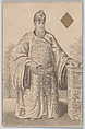 King (Kien Long from China), from "Court Game of Geography", William and Henry Rock  British, Engraving, etching and hand coloring (watercolor)