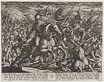 Plate 30: Cerialis Driving the Dutch into the Rhine, from The War of the Romans Against the Batavians (Romanorvm et Batavorvm societas), Antonio Tempesta  Italian, Etching, first state of two, issue 1 (Bartsch)