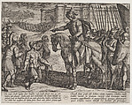 Plate 19: Men from the Fortress Surrender and Pledge Their Lives to Civilis, from The War of the Romans Against the Batavians (Romanorvm et Batavorvm societas), Antonio Tempesta  Italian, Etching, first state of two, issue 1 (Bartsch)