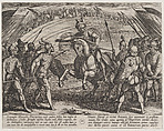 Plate 22: Civilis Separates German and Dutch Troops, from The War of the Romans Against the Batavians (Romanorvm et Batavorvm societas), Antonio Tempesta  Italian, Etching, first state of two, issue 1 (Bartsch)