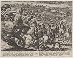 Plate 25: The Roman Commander Cerialis Attacks Near Trier, from The War of the Romans Against the Batavians (Romanorvm et Batavorvm societas), Antonio Tempesta  Italian, Etching, first state of two, issue 1 (Bartsch)