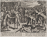 Plate 7: German Envoys Visit Civilis, from The War of the Romans Against the Batavians (Romanorvm et Batavorvm societas), Antonio Tempesta  Italian, Etching, first state of two, issue 1 (Bartsch)