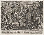 Plate 5: Bruno Appointed Leader of the Caninefates, from The War of the Romans Against the Batavians (Romanorvm et Batavorvm societas), Antonio Tempesta  Italian, Etching, first state of two, issue 1 (Bartsch)