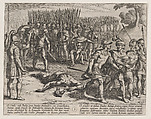 Plate 3: Claudius Civilis Arrested and his Brother Paulus Beheaded, from The War of the Romans Against the Batavians (Romanorvm et Batavorvm societas), Antonio Tempesta  Italian, Etching, first state of two, issue 1 (Bartsch)