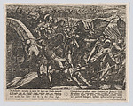 Plate 27: The Dutch During a Surprise Attack of the Roman Camp on the Moselle, from The War of the Romans Against the Batavians (Romanorvm et Batavorvm societas), Antonio Tempesta  Italian, Etching, first state of two, issue 1 (Bartsch)