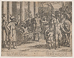 Plate 2: Alexander Cutting the Gordian Knot, from "The Deeds of Alexander the Great", Antonio Tempesta  Italian, Etching, first state of two (Bartsch)