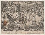 Plate 4: Alexander Battling the Persians, from "The Deeds of Alexander the Great", Antonio Tempesta  Italian, Etching, first state of two (Bartsch)