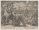 Plate 6: Darius Fleeing from the Battlefield, from "The Deeds of Alexander the Great", Antonio Tempesta  Italian, Etching, first state of two (Bartsch)