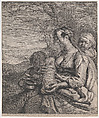 Roma Mother with Children, Cornelis Visscher Dutch, Etching and engraving, state iv of v