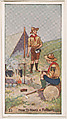 Card 15, How to Make a Fire, from the Boy Scouts series (E41), issued by the Scout Gum Company or to promote Harlequin Taffy Candy, Scout Gum Company, Rochester, New York or American, Commercial color lithograph